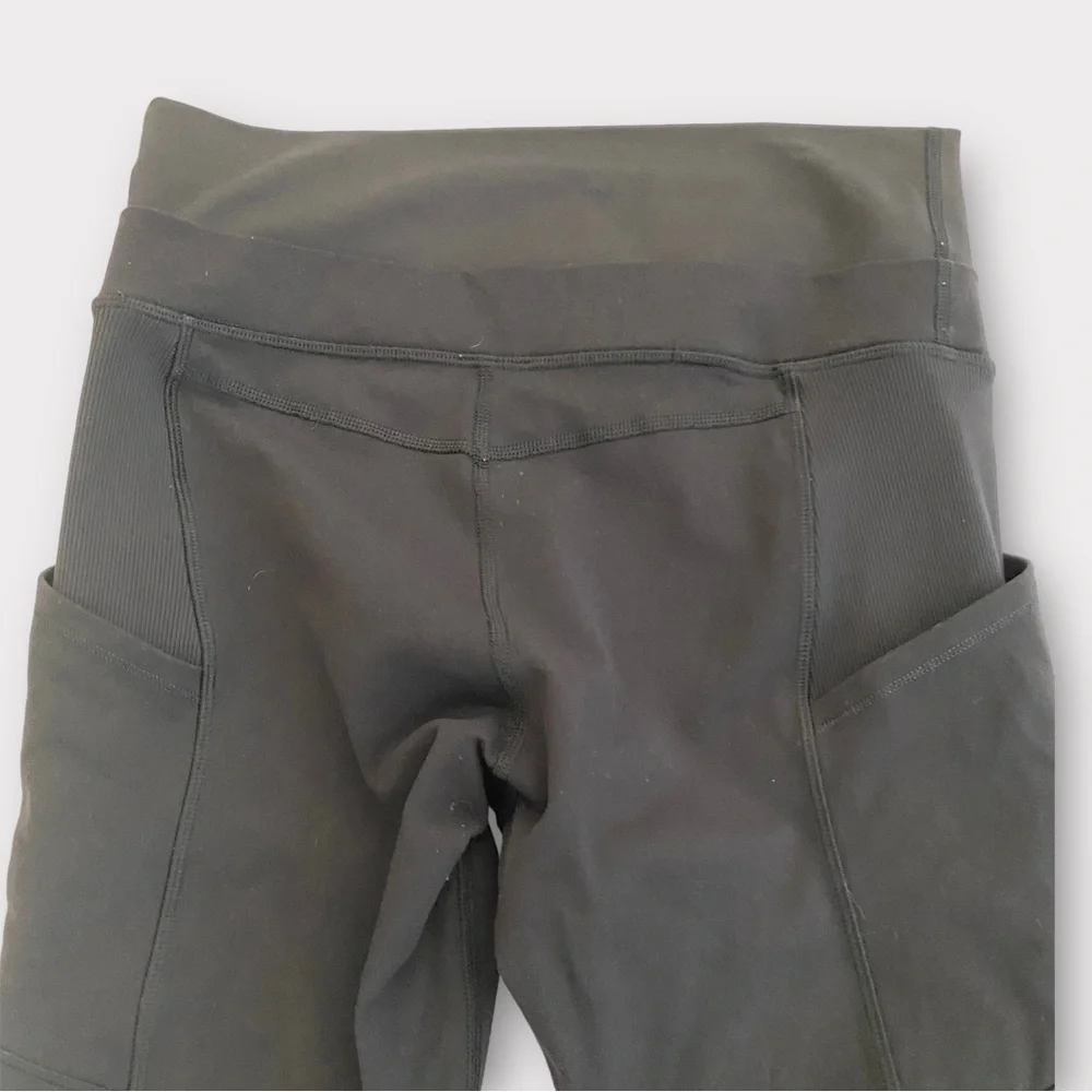 Lululemon Women’s Leggings High Waisted Ribbed Side Pockets Yoga Pilates Gym